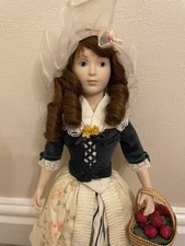 The Strawberry Girl Vintage Porcelain Franklin Heirloom Doll. Limited Edition.