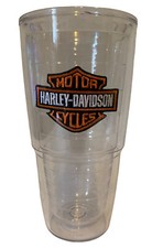 Harley Davidson Motorcycles Tervis Plastic Tumbler 24 oz Cup Made In USA NO LID