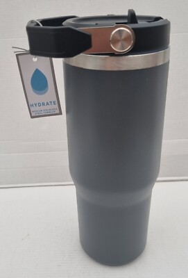 Hydrate 860ml Isolierte Edelstahl Trinkflasche - Schwarz & Grau