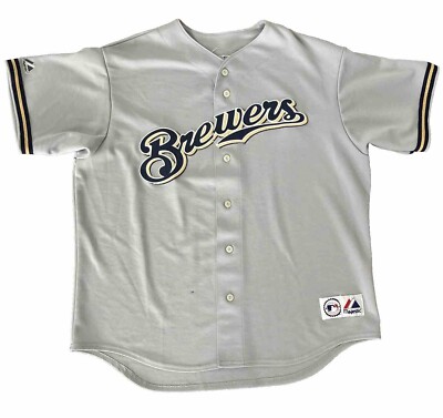 Vtg Milwaukee Brewers Majestic MLB Baseball Jersey Mens XL 90s Made USA  Blank