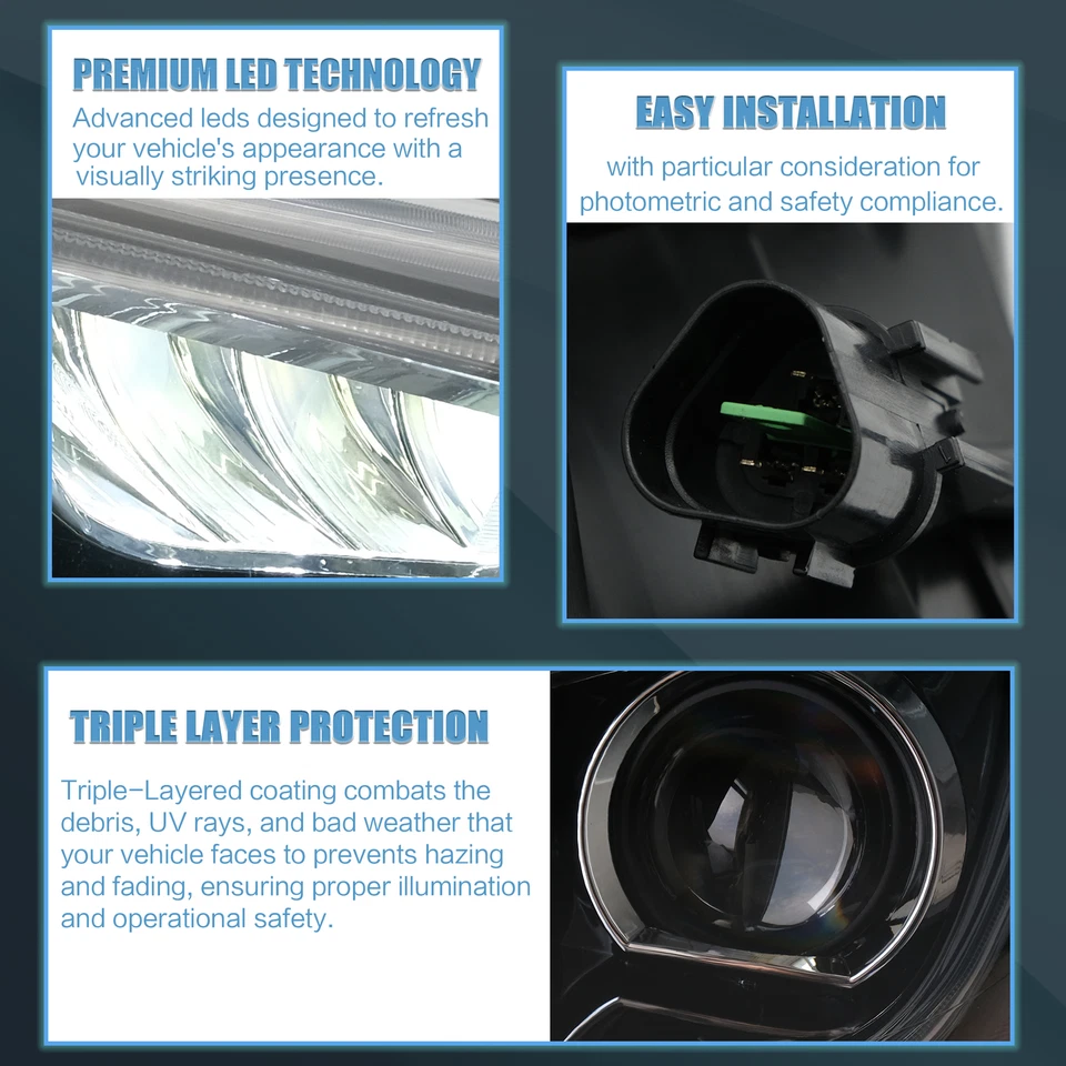 Светодиодные дневные ходовые огни фары головного света Vland для Hyundai Elantra 2012-2015 двухлучевые линзы - Изображение 3 из 4