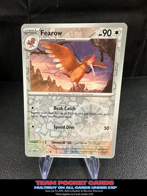Fearow 022/165 Reverse Holo, Pokemon 151, NM