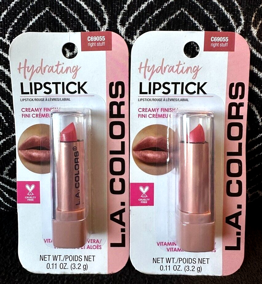 🌺2pk LA COLORS RIGHT STUFF C69055 CORAL CREAMY FINISH HYDRATING