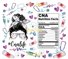 20oz Sublimation Tumbler Wrap CNA Life Ready To Press Heat Transfer