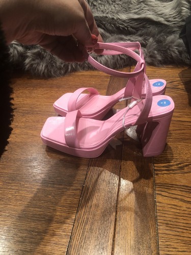 Bershka High Heel Ankle Strap Sandals Bright Pink UK 8⭐️⭐️⭐️⭐️⭐️ - Picture 11 of 20