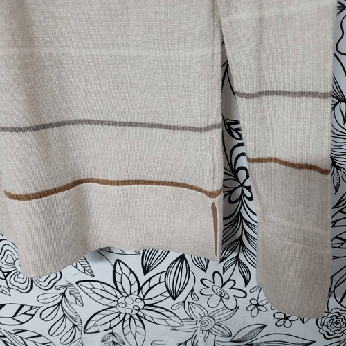 100% Merino wool Banana Republic sweater beige stripe lightweight soft minimalis - Picture 7 of 7