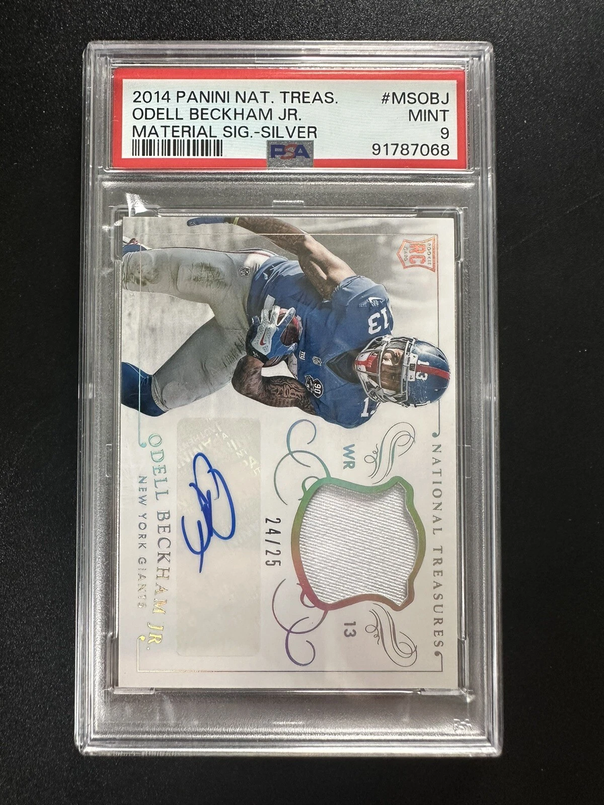 Odell Beckham Jr. Panini National Treasures Material Signatures #MSOBJ Silver