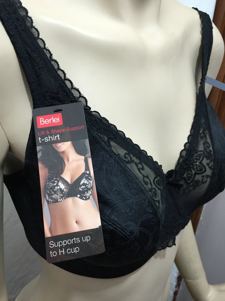 Nuevo con etiquetas Sujetador de encaje Berlei negro con aros y elevación talla 20E para mujer Y303WB precio de venta sugerido por el fabricante $70 Foto 2 de 4