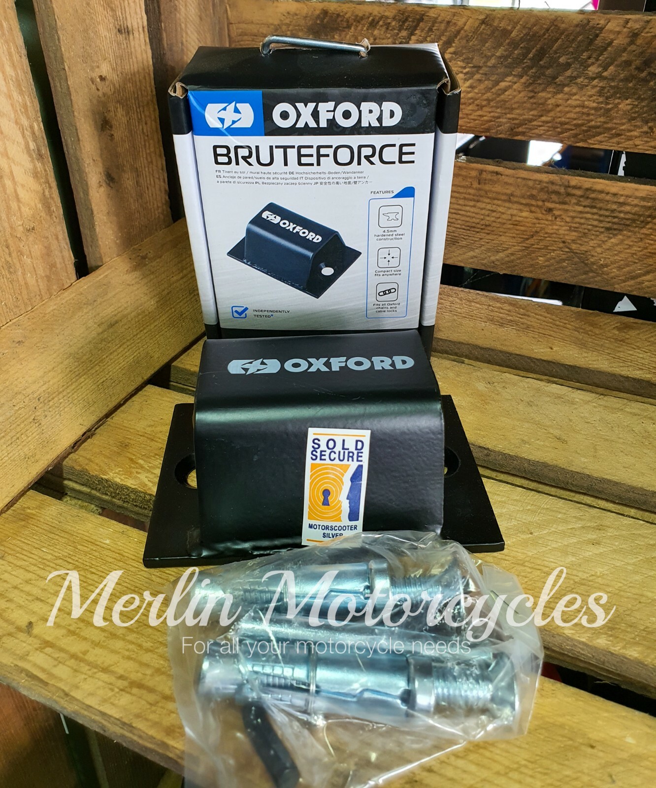 Oxford Brute Force Scooter Motorcycle Ground Wall Anchor SOLD SECURE LK397