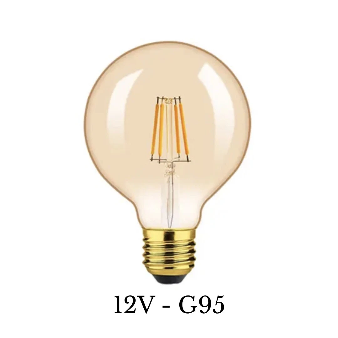 12V LED Filament Bulb G95 4W E27 Edison Screw Lamp Light Globe 12 Volt ES27