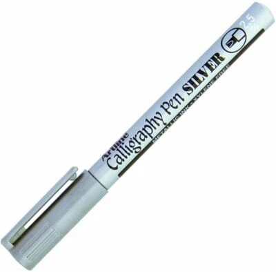 Artline EK993 Silver Metallic Calligraphy Italic Pen Marker Medium 2.5mm Tip