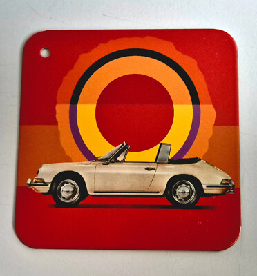 WERBE PREMIUM DESIGN SUBLEE MATOR METALL 60 JAHRE PORSCHE TARGA BIERDECKEL GROSS