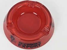 Posacenere Vintage McEwan's Export Ale Birra Vetro Rosso Decò Pubblicità Bar