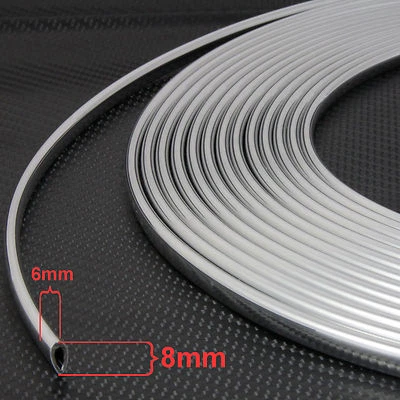 2 Metre Chrome Car Edge Guard Protector Moulding Trim Molding Strip u-profile