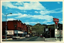 Vintage Postcard: Main Street in Salida, Colorado, Conoco Sign