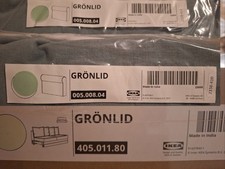  IKEA Grönlid Bezüge für 2-er Bettsofa + Armlehnen Ljungen hellgrün 405.011.80
