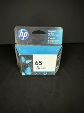 Genuine HP 65 Tri-Color Ink Cartridge N9K01AN 140 unopened Damaged Box