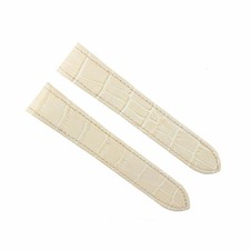 23MM LEATHER BAND ALLIGATOR STRAP FOR 38MM CARTIER SANTOS 100 XL WATCH BEIGE