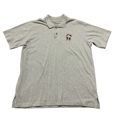 Disney Store Mens Polo XL Gray 7 Dwarfs Grumpy Embroidered Short Sleeve Vintage