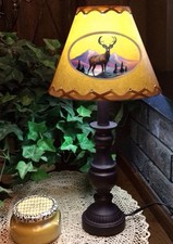 Oiled Kraft Rustic Western Stag Deer Decal Lamp Shade 9x4x7 CLIPS ON BULB 
