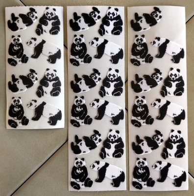 Lot (8 Mods) Vintage SANDYLION Fuzzy Panda Stickers, Canada