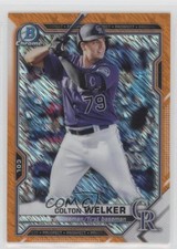 2021 Bowman Chrome Prospects Orange Shimmer Refractor 22/25 Colton Welker 4f5