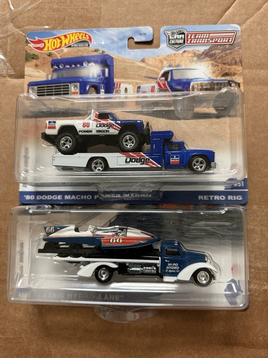 Hot Wheels Premium Team Transport Macho Power Wagon & Hydroplane