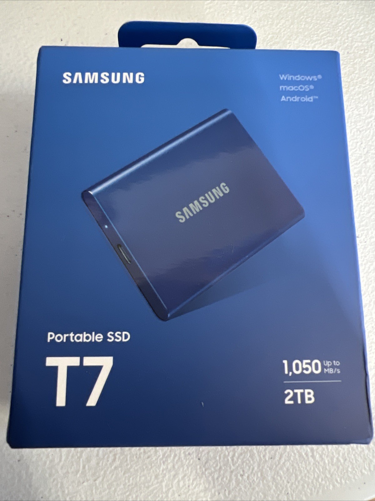 Samsung T7 2TB Portable External SSD 1,050MB/s - Blue (MU-PC2T0H/AM) - New