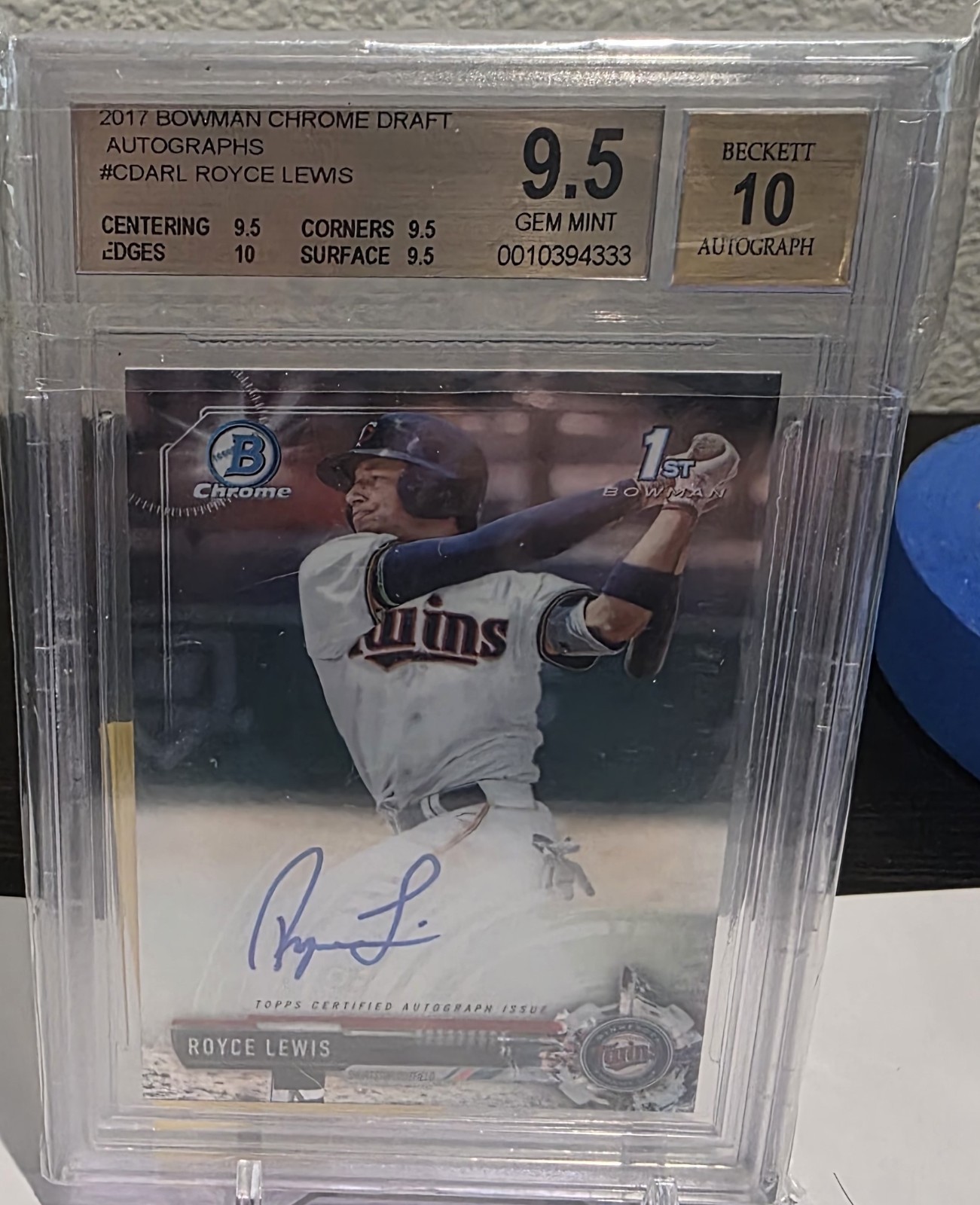 2017 Bowman Chrome Draft - ROYCE LEWIS 1st AUTO BGC 9.5 Minnesota TWINS
