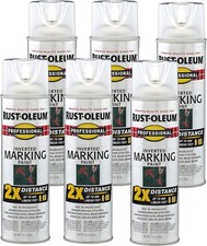 Rust-Oleum 266594-6PK Professional 2X Distance Inverted Marking Spray Paint, Cle