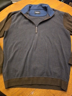 Straight Down 1/4 Zip Pullover Mens LARGE Blue Pullover Casual Mock Neck Golf