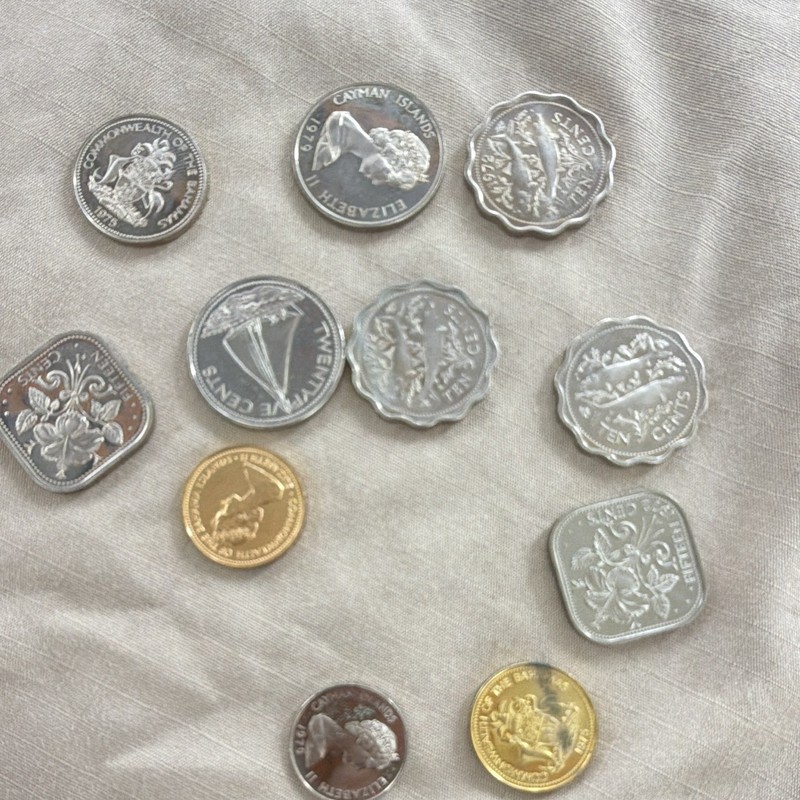Cayman Islands 1970 & 1972 Mixed Coin Lot, Ungraded, Uncertified