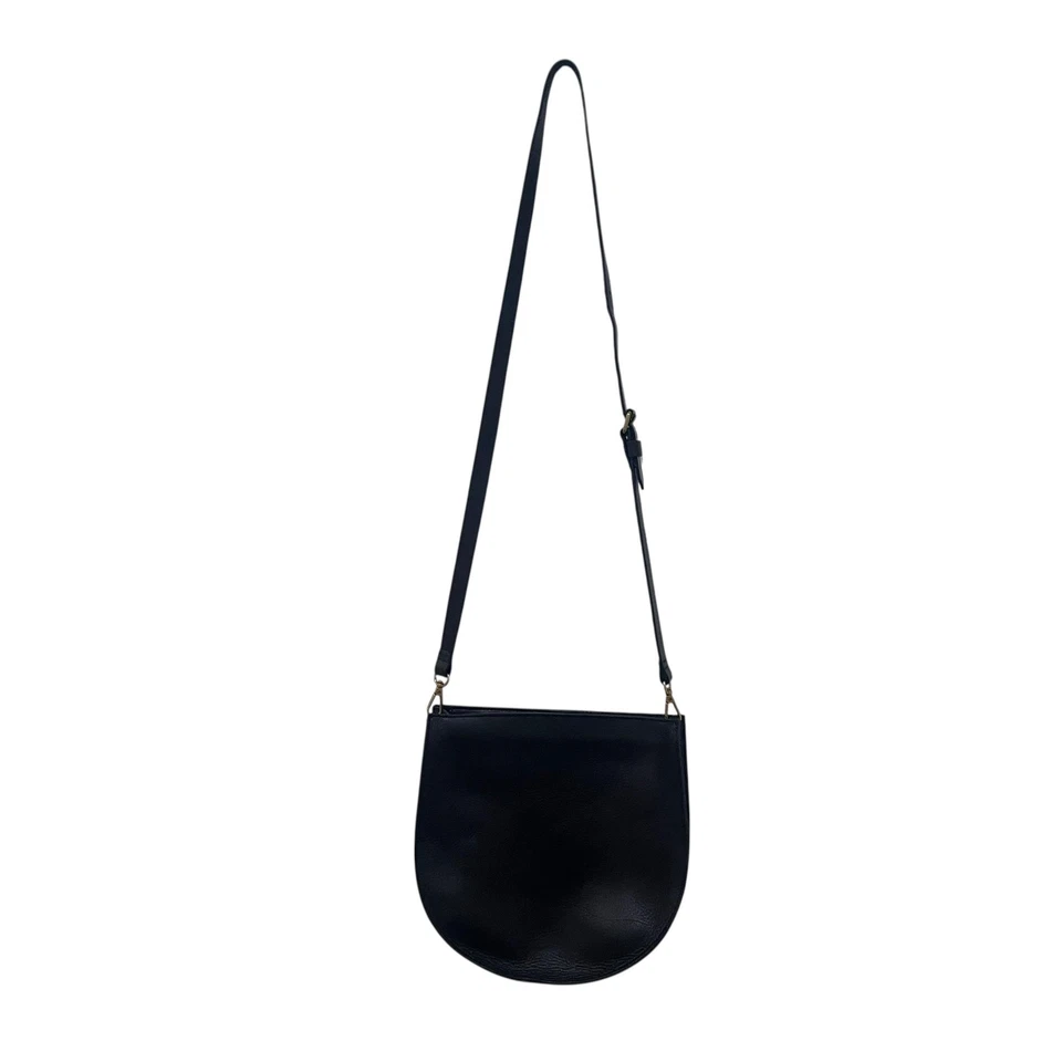 Bolso Bandolera Madewell The Transport U Cuero Negro Correa Ajustable Cremallera Foto 3 de 4