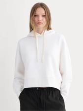 Everlane Cropped Luxe Fleece Hoodie Bone Size XL NWT