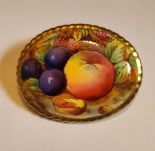 Vintage Aynsley Bone China Brooch Featuring the "Orchard Gold" Pattern