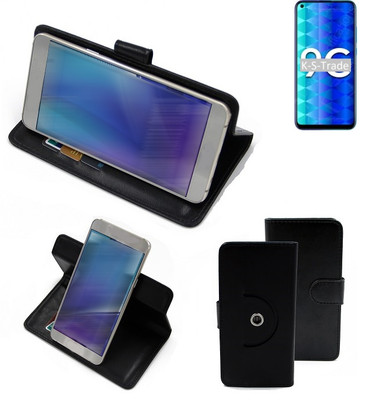 360° Schutzhülle für Huawei Honor 9C Wallet Case Universal schwarz Kunstleder