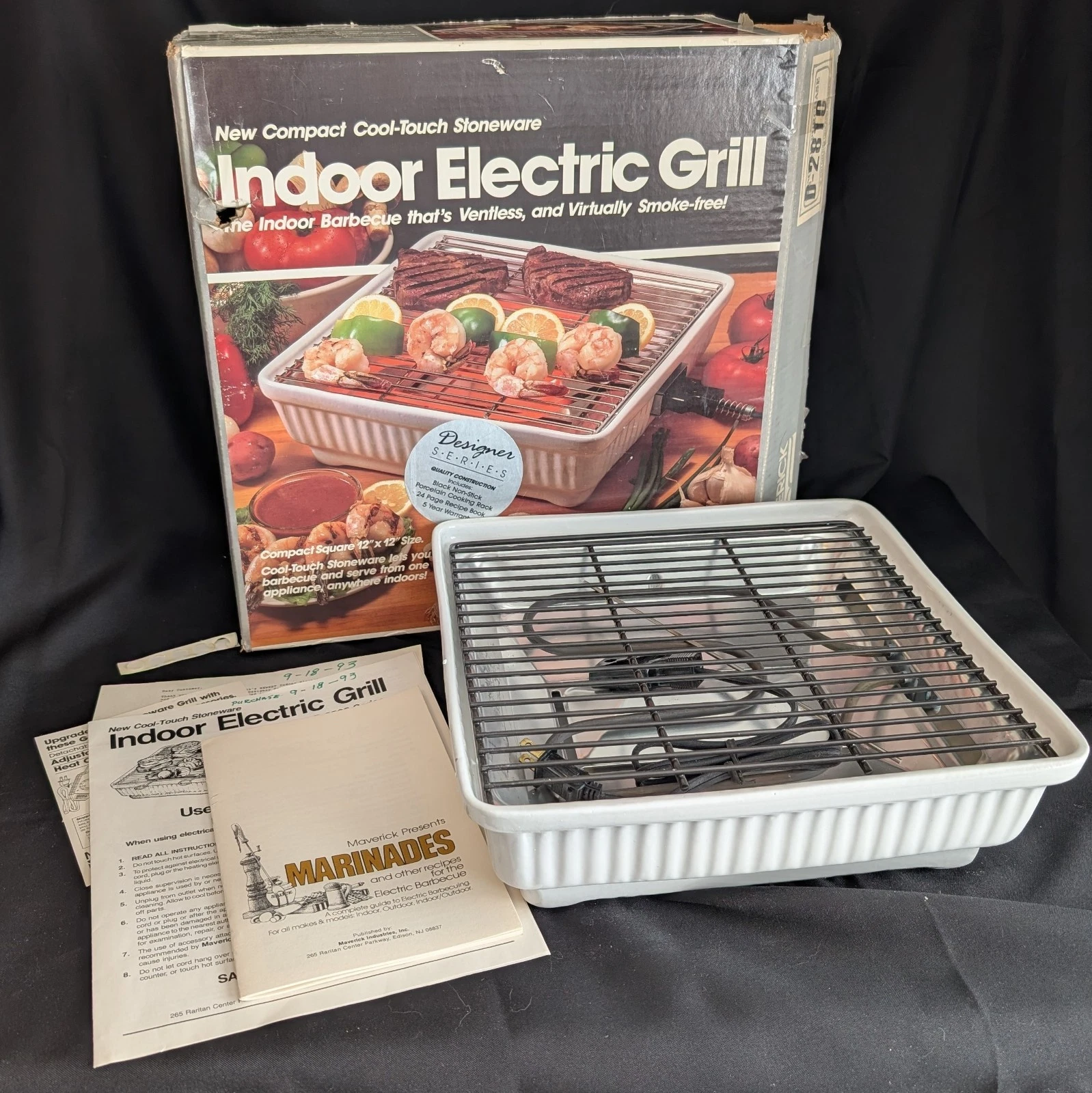 Maverick MI-80 Indoor Electric Grill Square Stoneware EUC PLS READ RE:SHIPPING