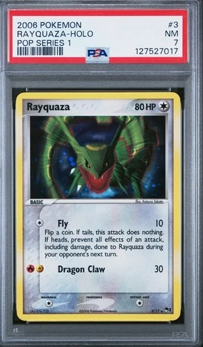 2006 Pokemon Pop Series 1 Rayquaza #3 Holo Rare Pokémon NM PSA 7 Vintage TCG