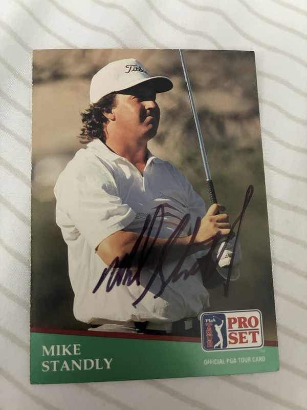 Mike Standly autographed 1991 Pro Golf Trading Card.  #162