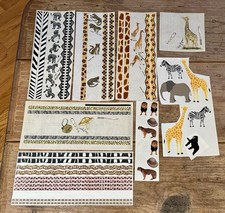 SCRAPBOOKING/Crafts MIXED Sticker LOT  SAFARI ANIMALS  NRN/MAMBI/MRS. GROSSMAN 