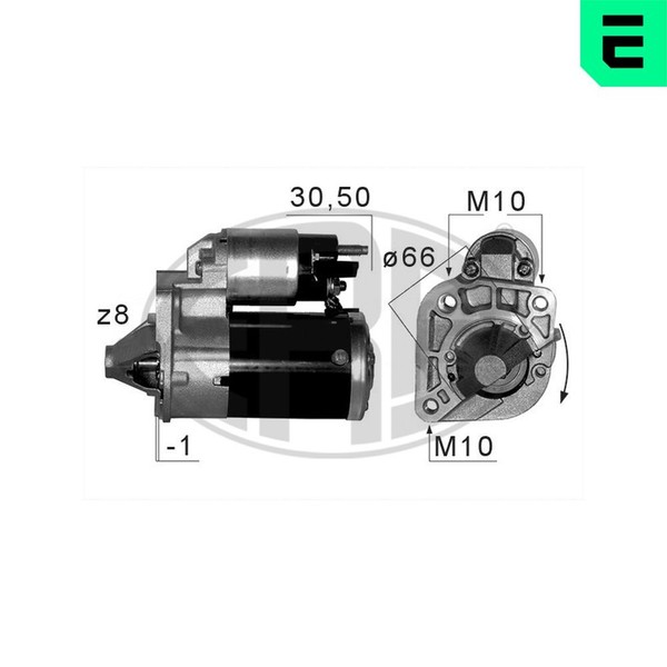 ERA Anlasser Starter 220668A FüR KW0 FW0 Renault Logan Kangoo 12V 1 2 Sandero Up-image