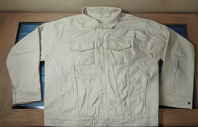 #ad #ad PREACH Cotton Twill Chore Jacket Off White Workwear Style Men#x27;s Size XL $50.00