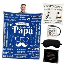 Gifts for Fathers Day - Spanish Dad Gifts Include Blanket, Pillow Cover, Papa