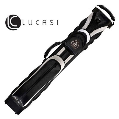 Lucasi LCS35 Cue Case Hard Oval Black/White holds 3 cues 5 shafts accessories