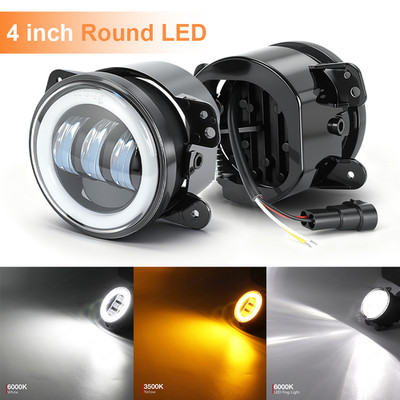 Pair 4 Inch For 2007-2012 Ford Escape Fog Lights Bumper Driving Lamps Black Lens