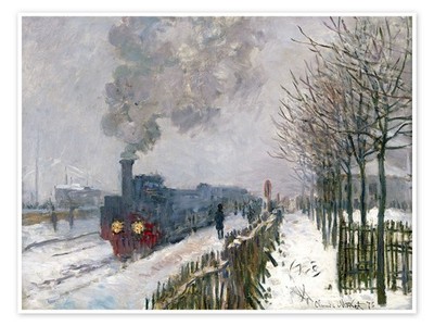 Poster Zug im Schnee (Die Lokomotive) - Claude Monet