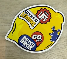 NEW Dutch Bros LEMON large STICKER exclusive holiday 2025 Andrea Grimaldi Malaga