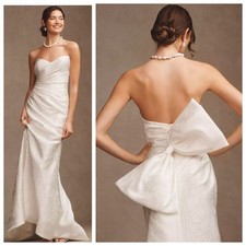 Wtoo by Watters Callahan Strapless Bow Back Wedding Dress Anthropologie 22W