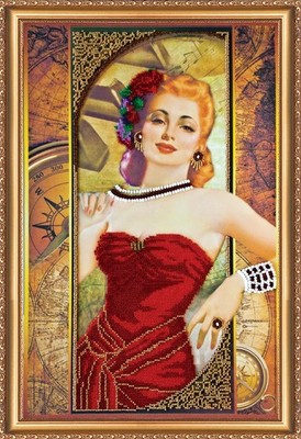 Bead Embroidery Kit ''Dolly'' Stitching Handmade Beadwork