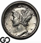 1920-S Mercury Dime, Choice AU+ Better Date San Francisco Issue
